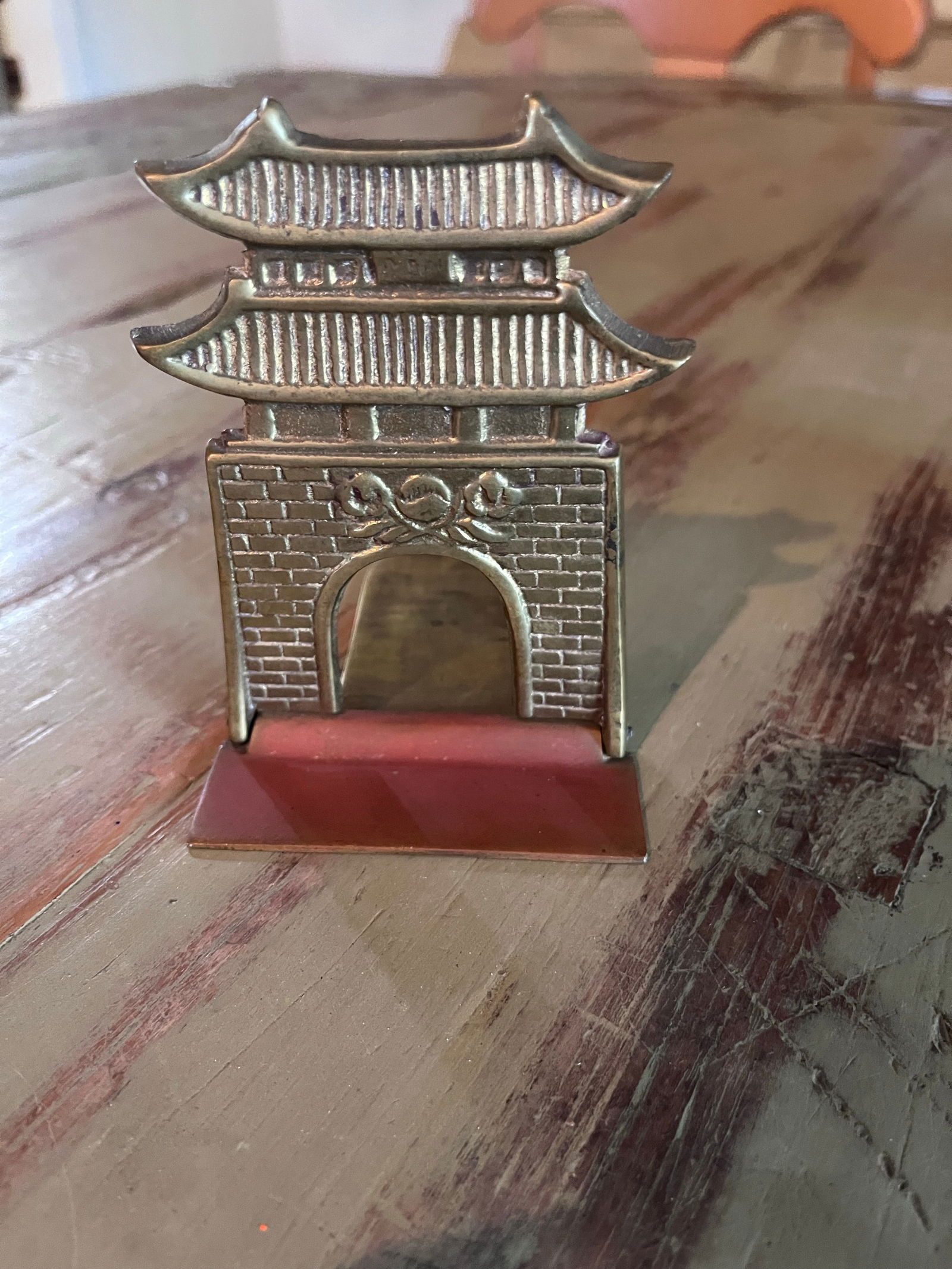 Vintage Brass Pagoda Bookends "” Mid-Century Architectural Accent - 3