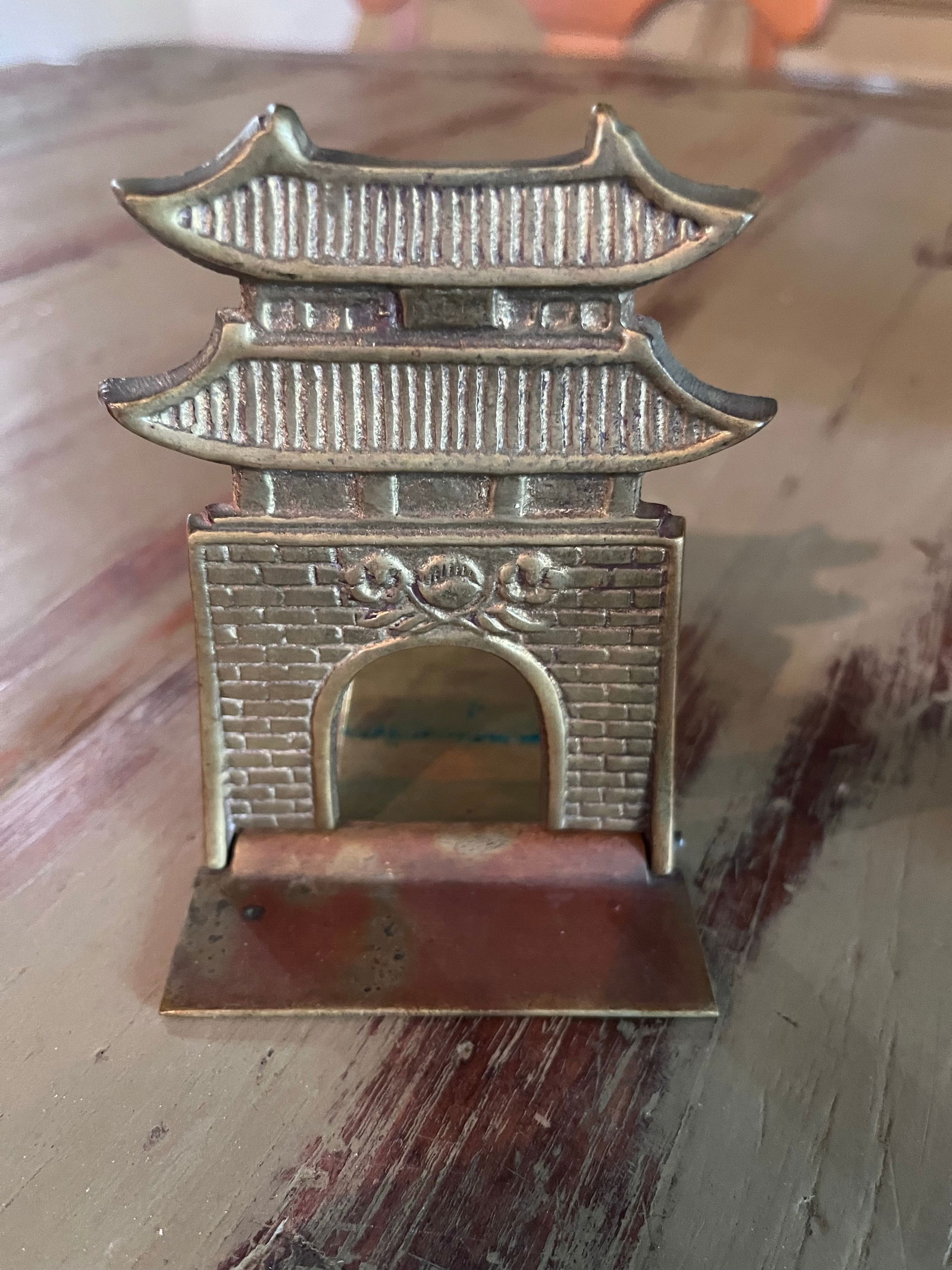 Vintage Brass Pagoda Bookends "” Mid-Century Architectural Accent - 8
