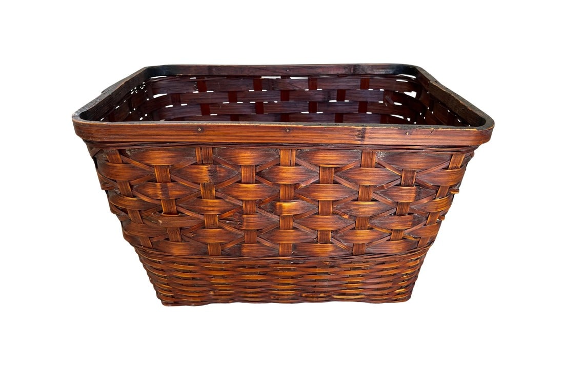 Vintage Woven Split Bamboo/Rattan Basket (1 of 7)