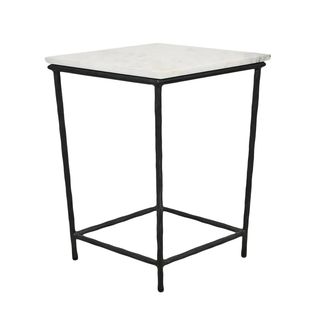 Marble & Iron Diamond Side Table - 2