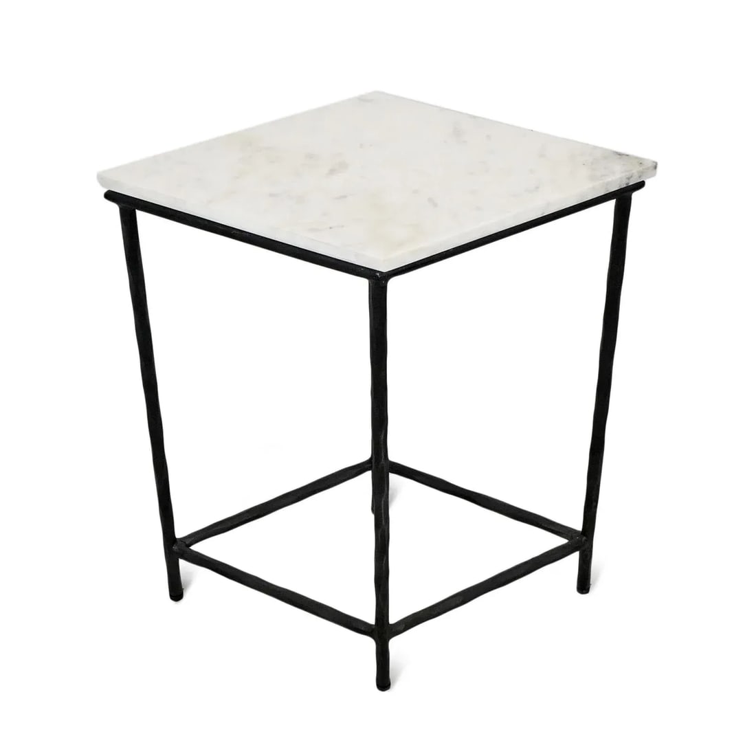 Marble & Iron Diamond Side Table - 3
