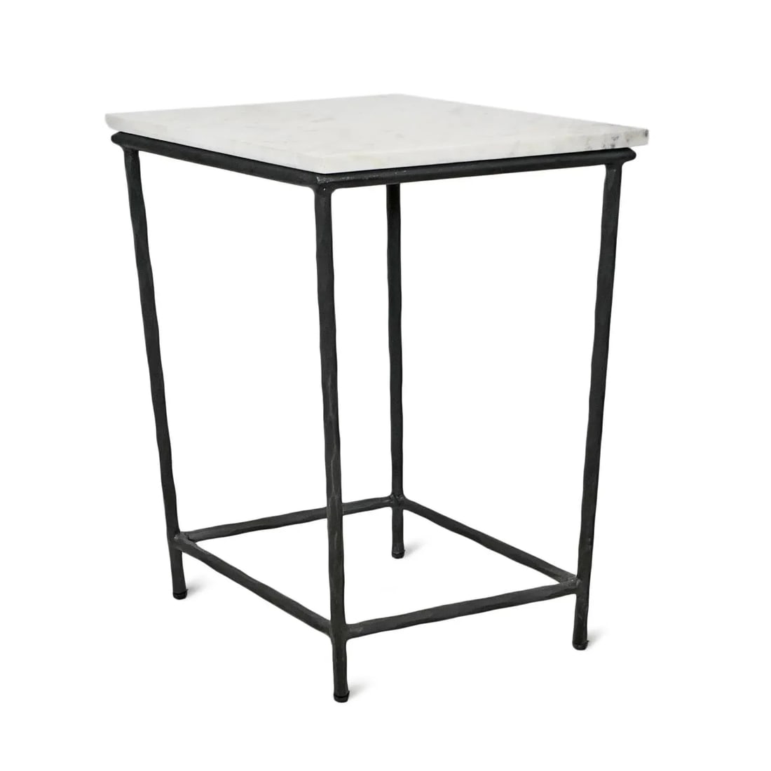 Marble & Iron Diamond Side Table - 4