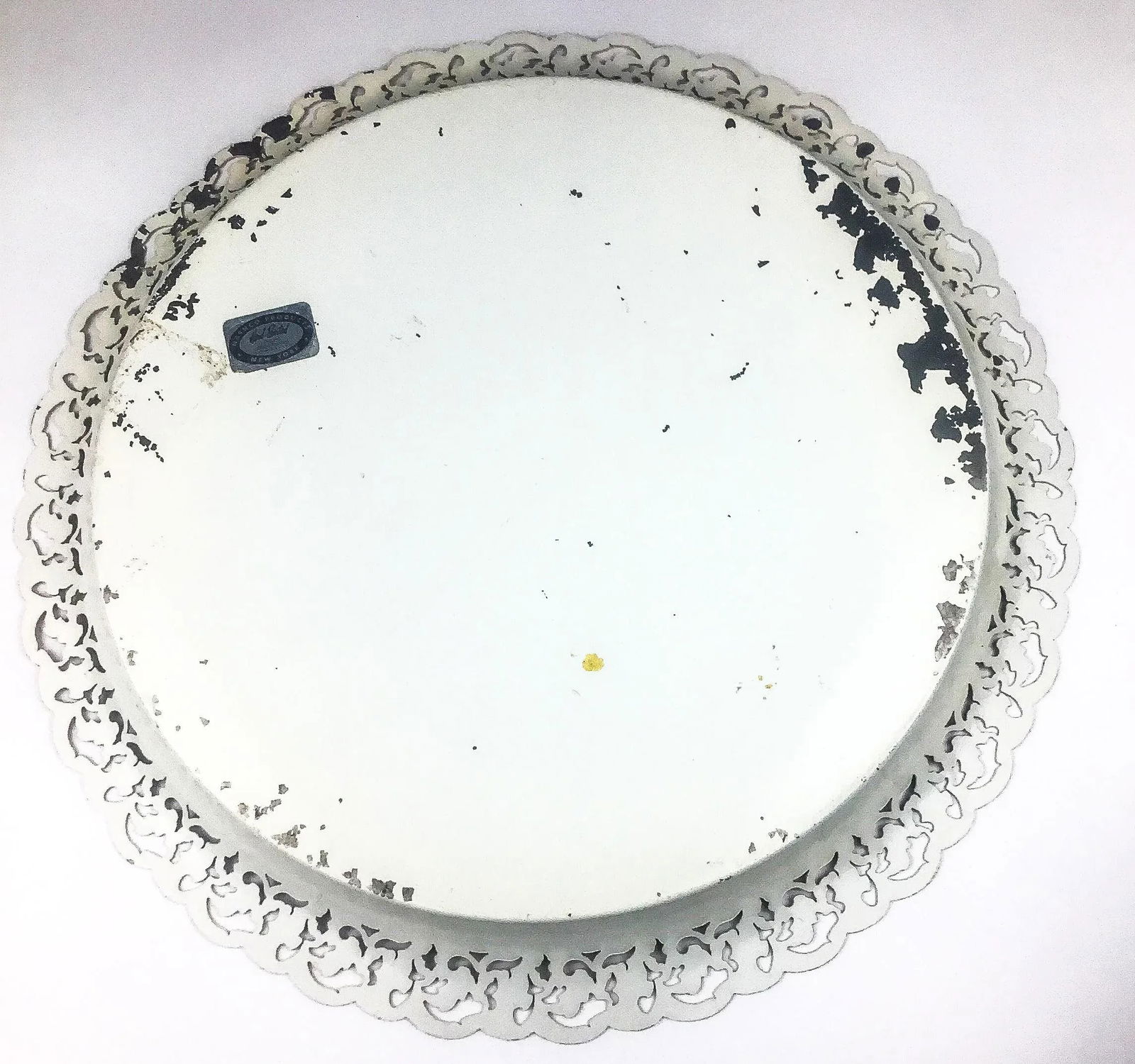 Vintage Toleware Floral Serving Tray Signed - 7