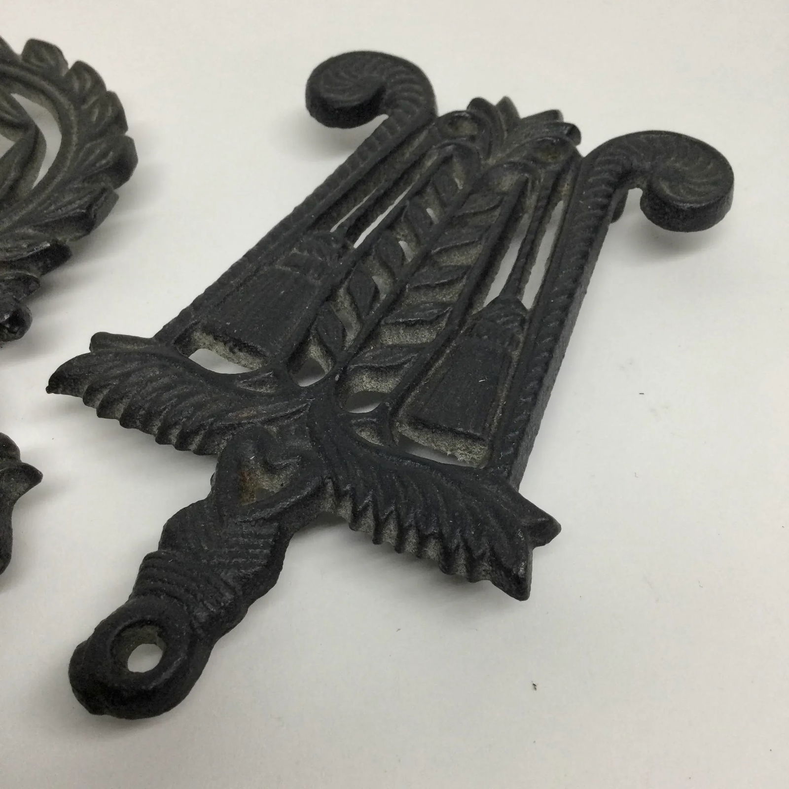 Vintage Wilton Black Wrought Iron Trivets - Set of 3 - 11