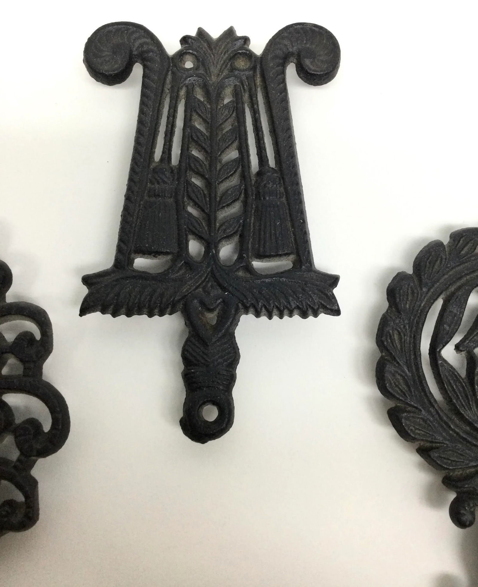 Vintage Wilton Black Wrought Iron Trivets - Set of 3 - 3