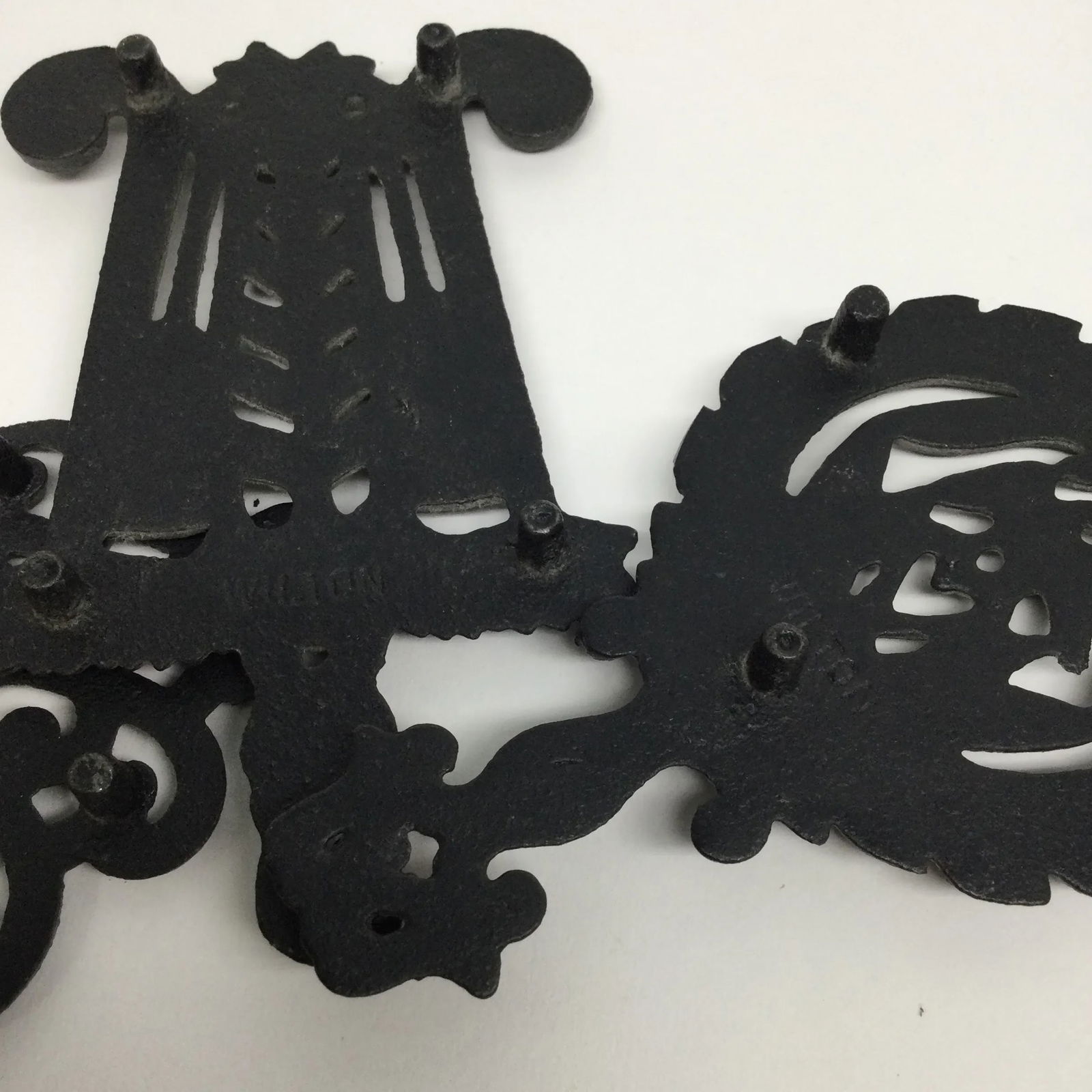 Vintage Wilton Black Wrought Iron Trivets - Set of 3 - 5