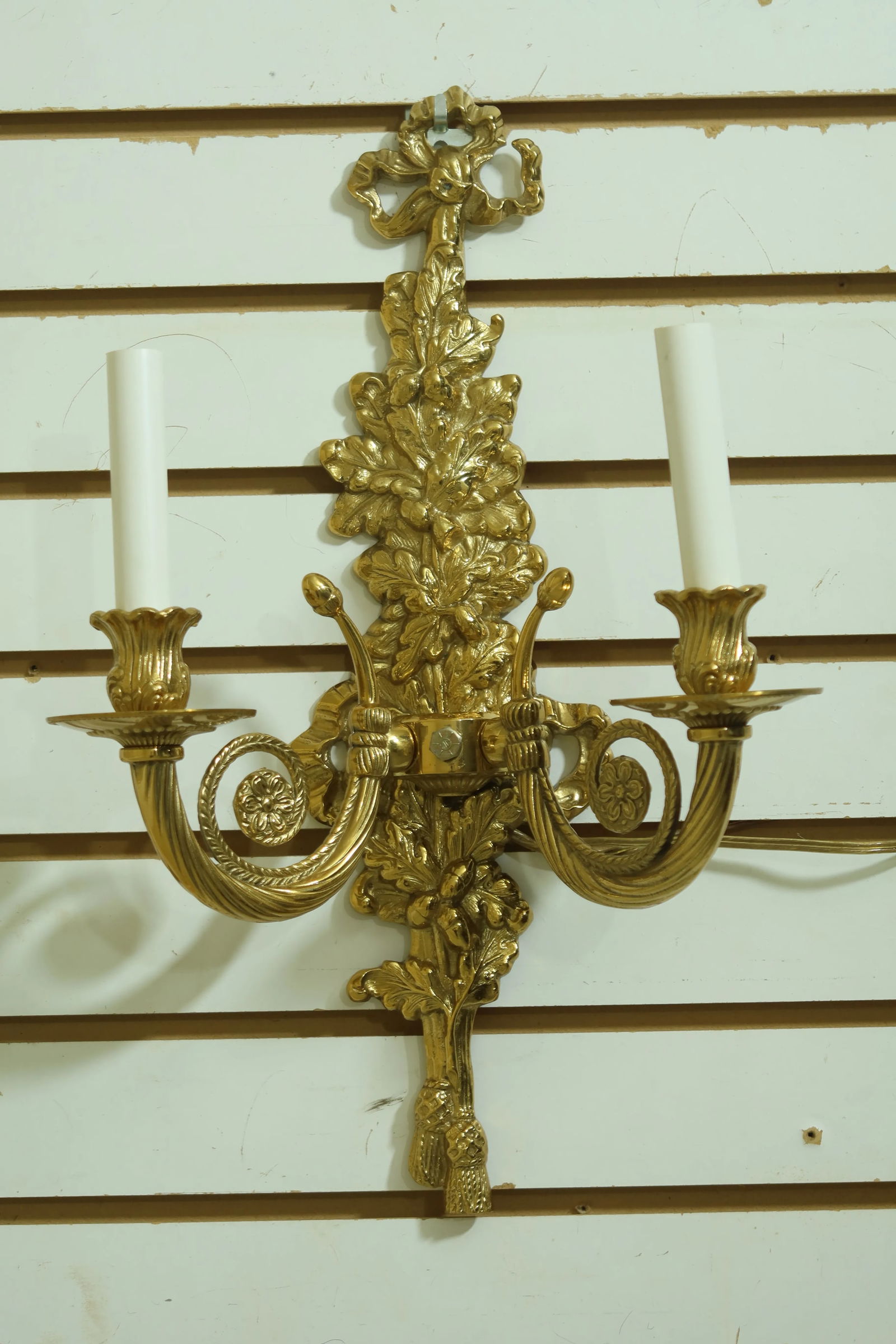 Classical Brass 2 Arm Lighted Candelabra Sconce - 8