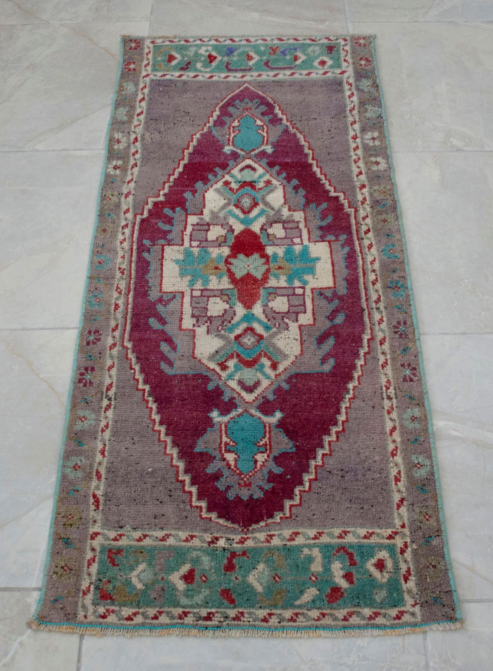 1970s Vintage Hand Knotted Small Rug - 14