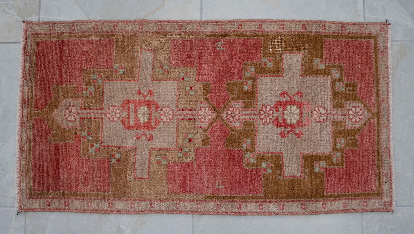 1970s Vintage Hand Knotted Small Rug - 5