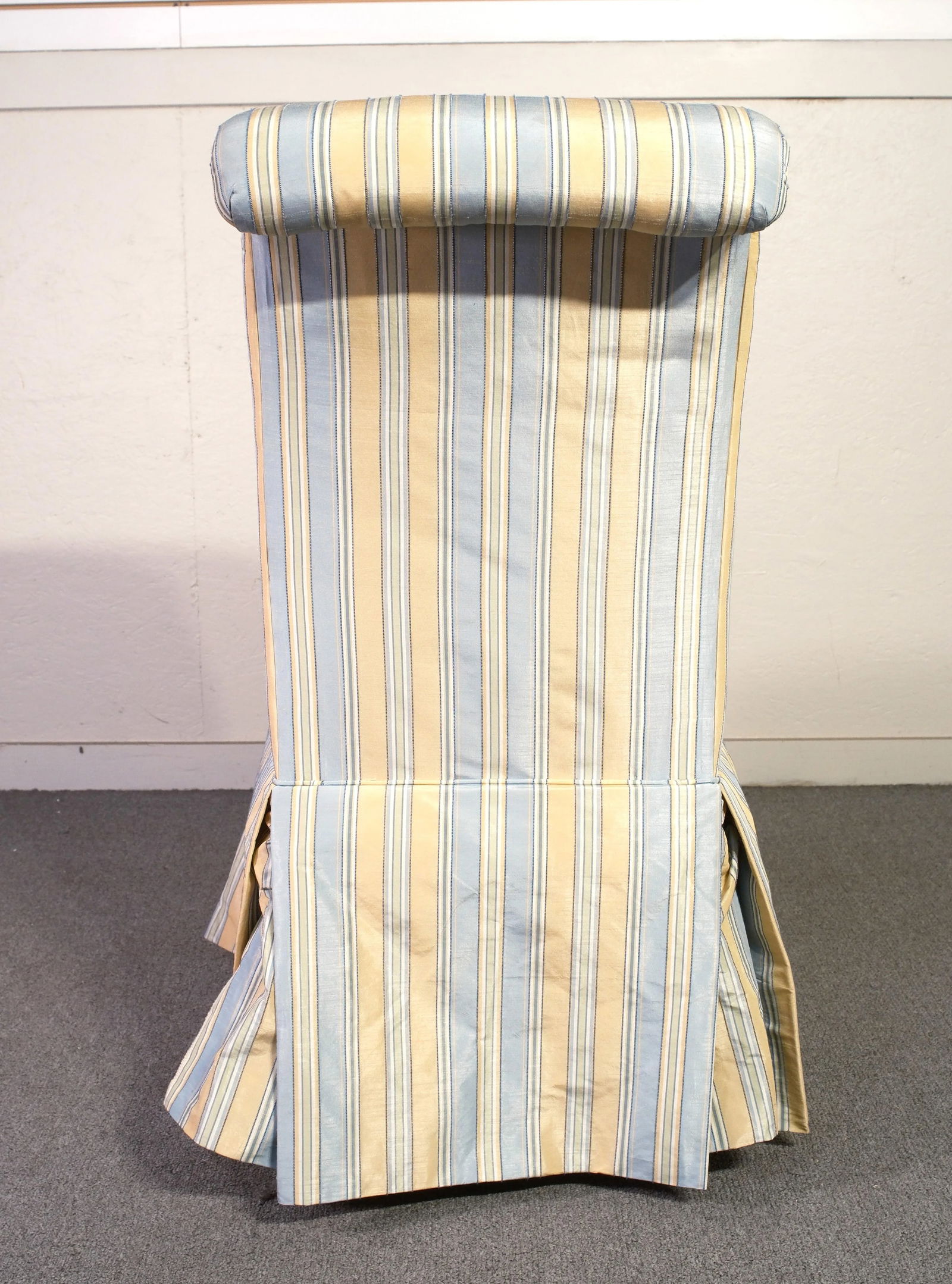 Striped Upholstered Slipper Chair - 11