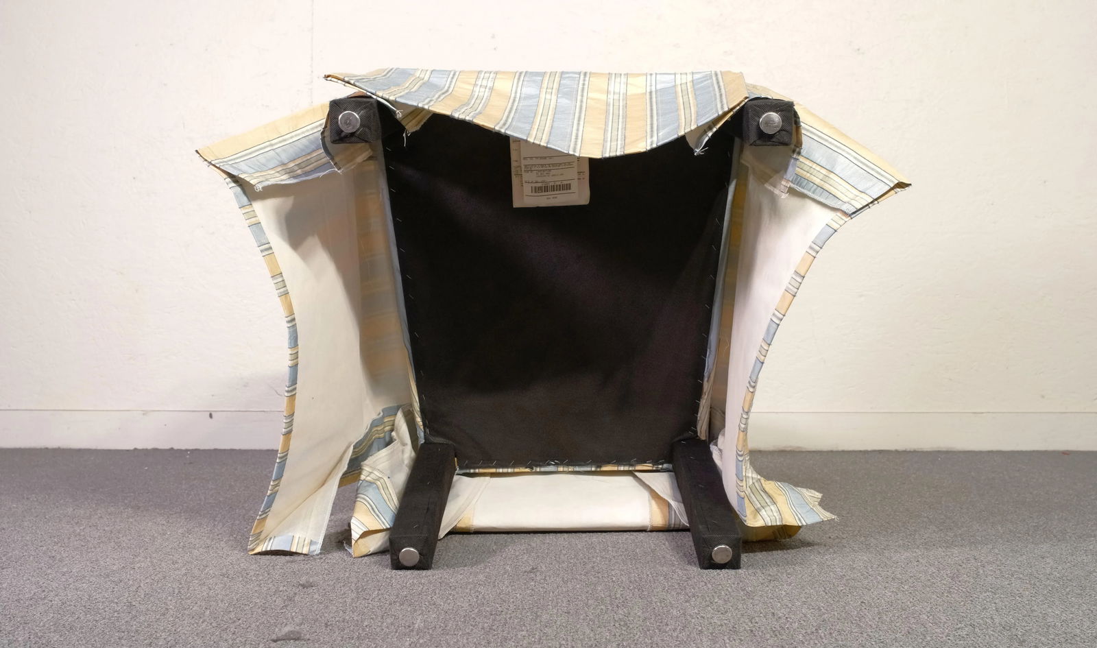 Striped Upholstered Slipper Chair - 4