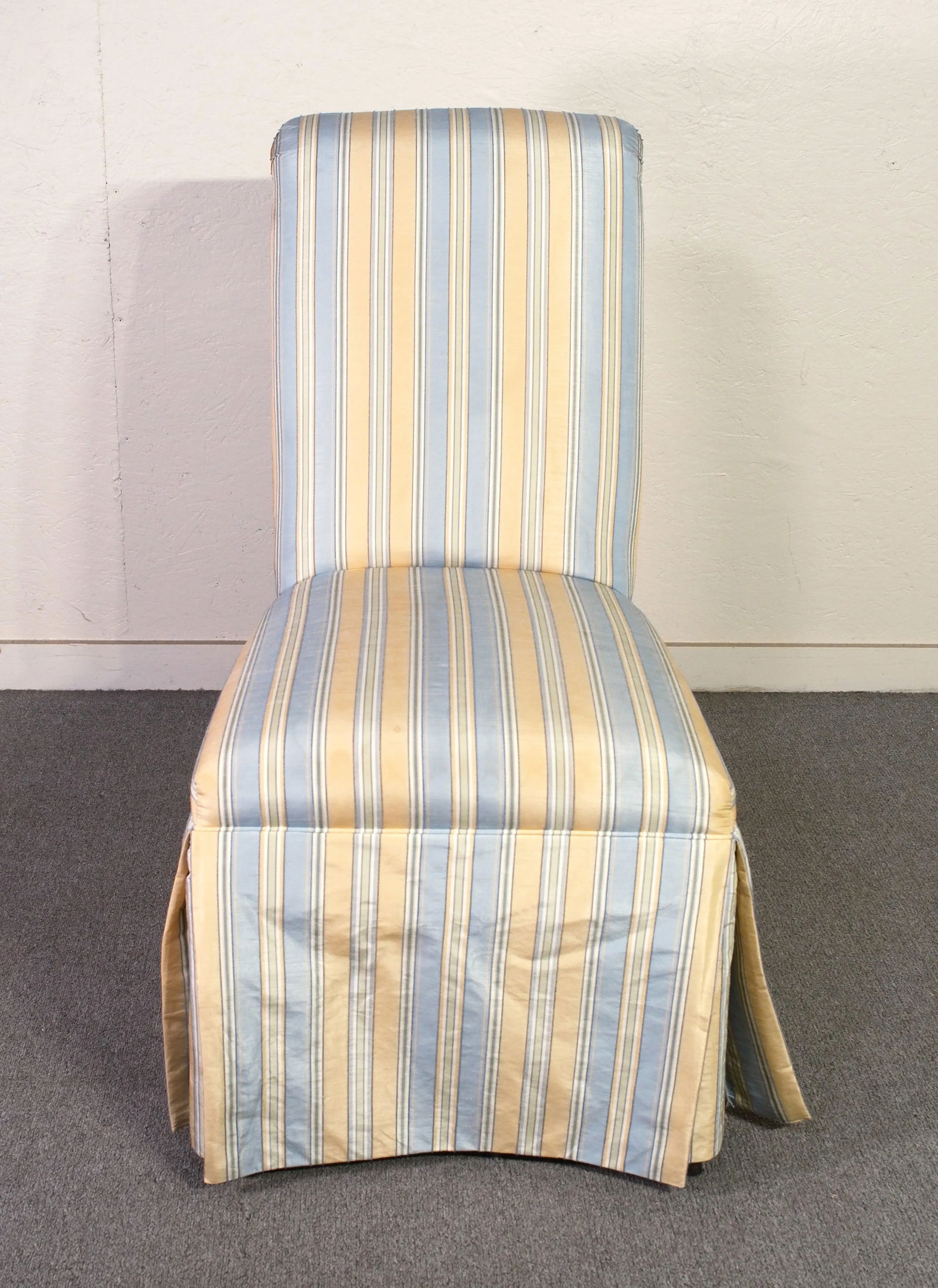 Striped Upholstered Slipper Chair - 5