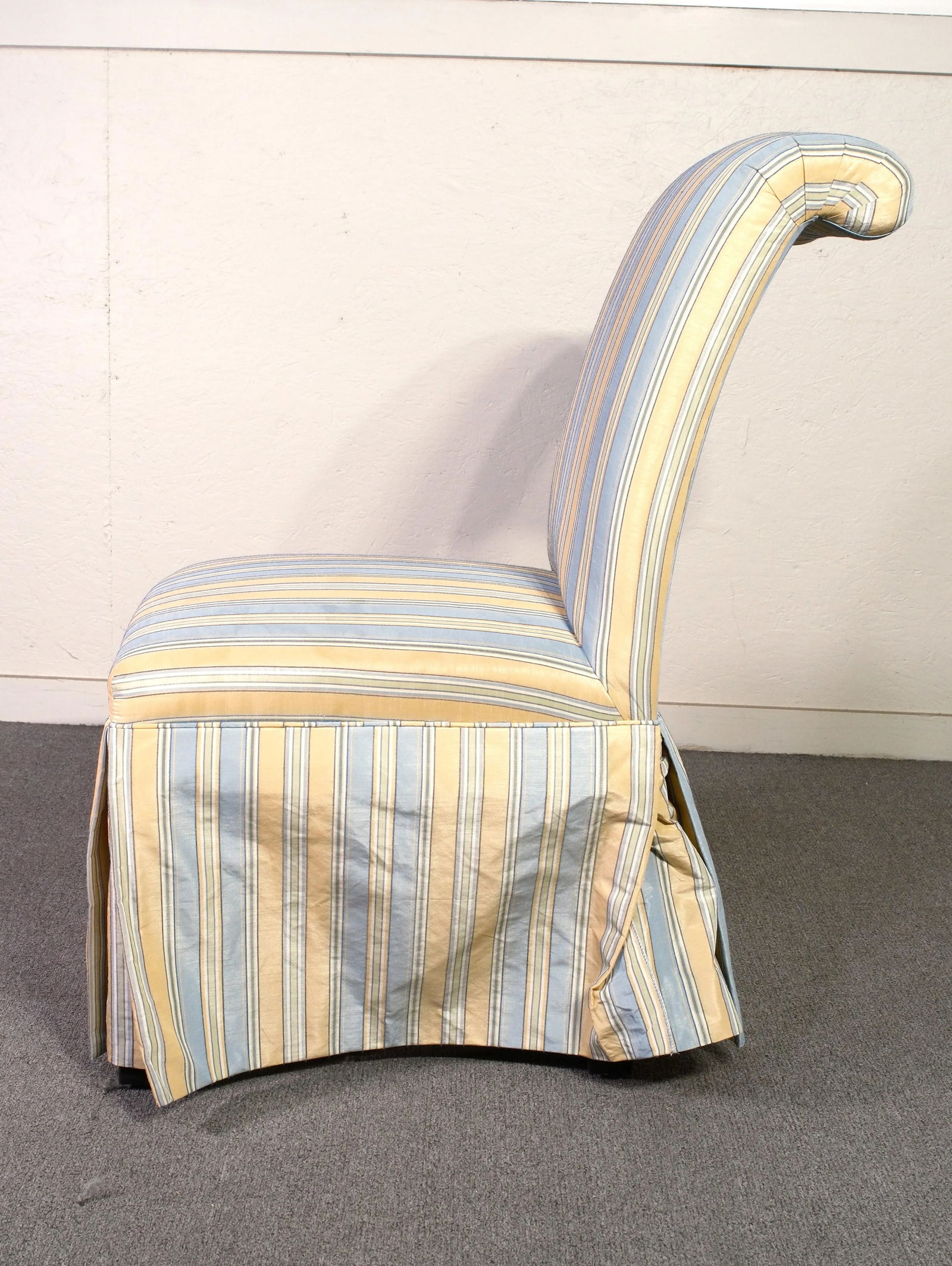 Striped Upholstered Slipper Chair - 9