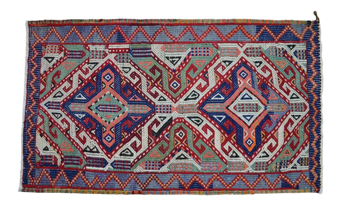 1970s Hand-Woven Braided Turkish Jajim Kilim Rug (1 of 6)