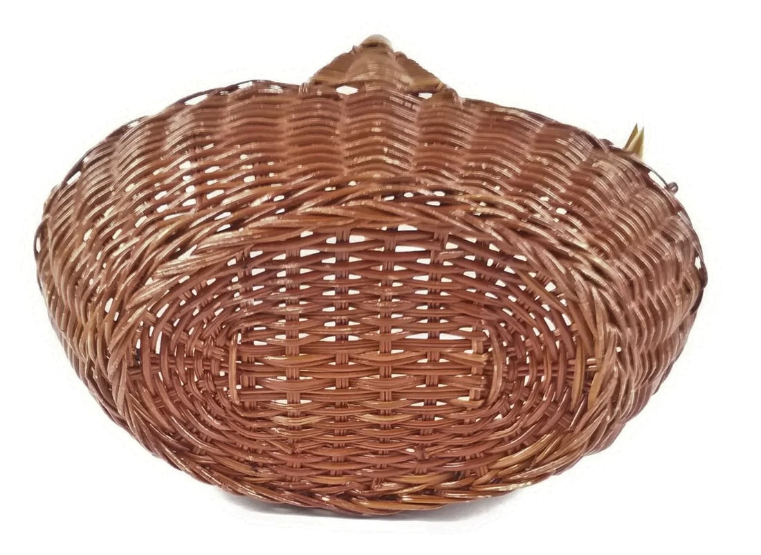 Vintage Chicken Sculpted Rattan Basket - 5