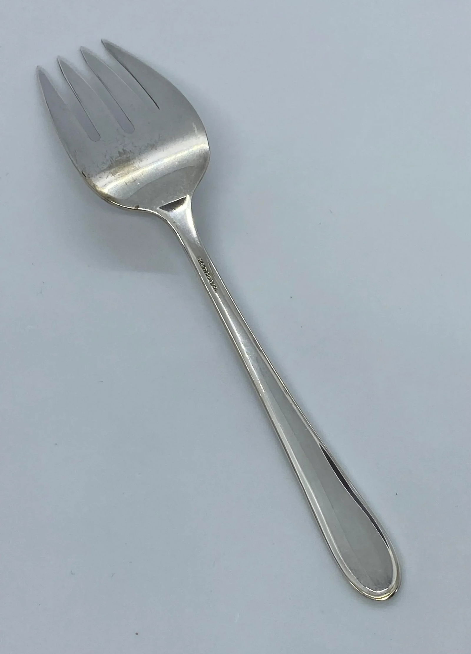1940 Holmes & Tuttle (H. & T) Silverplate "œMeadow Flower" Pattern Serving Fork - 7