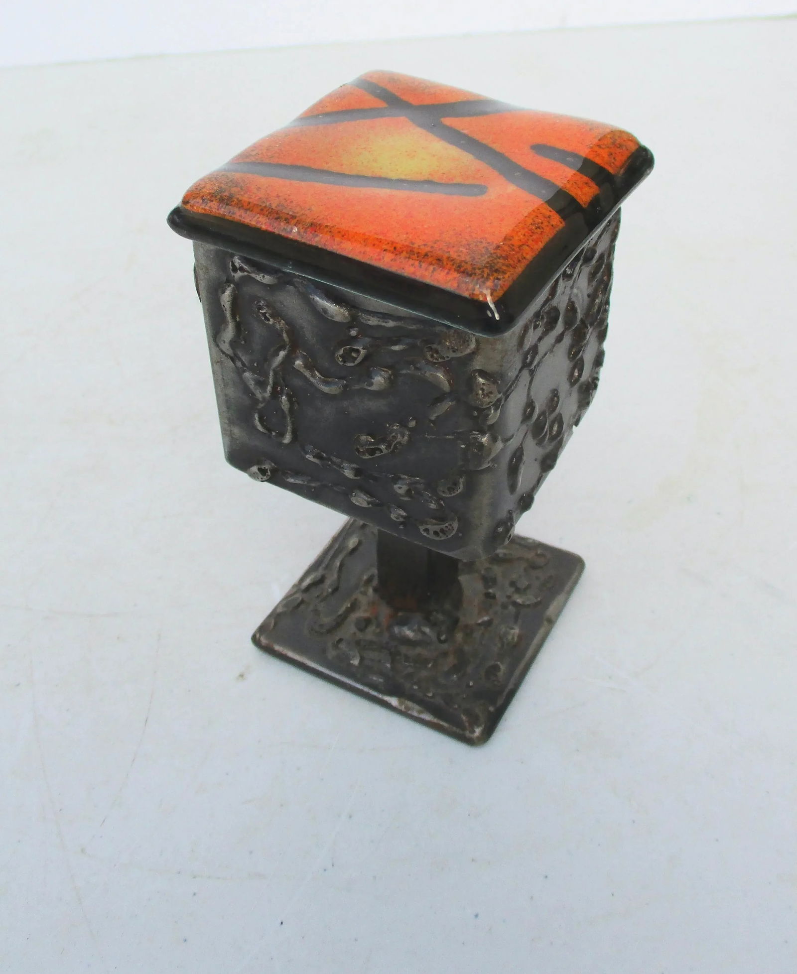 Vintage Art Brut Steel & Glass Vanity Box - 10