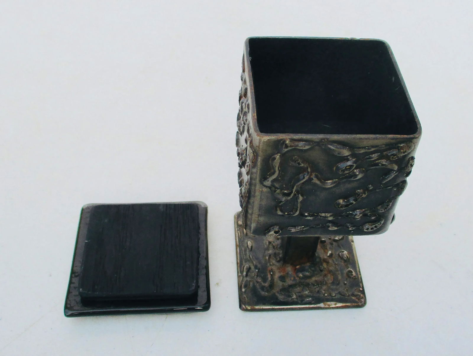 Vintage Art Brut Steel & Glass Vanity Box - 3