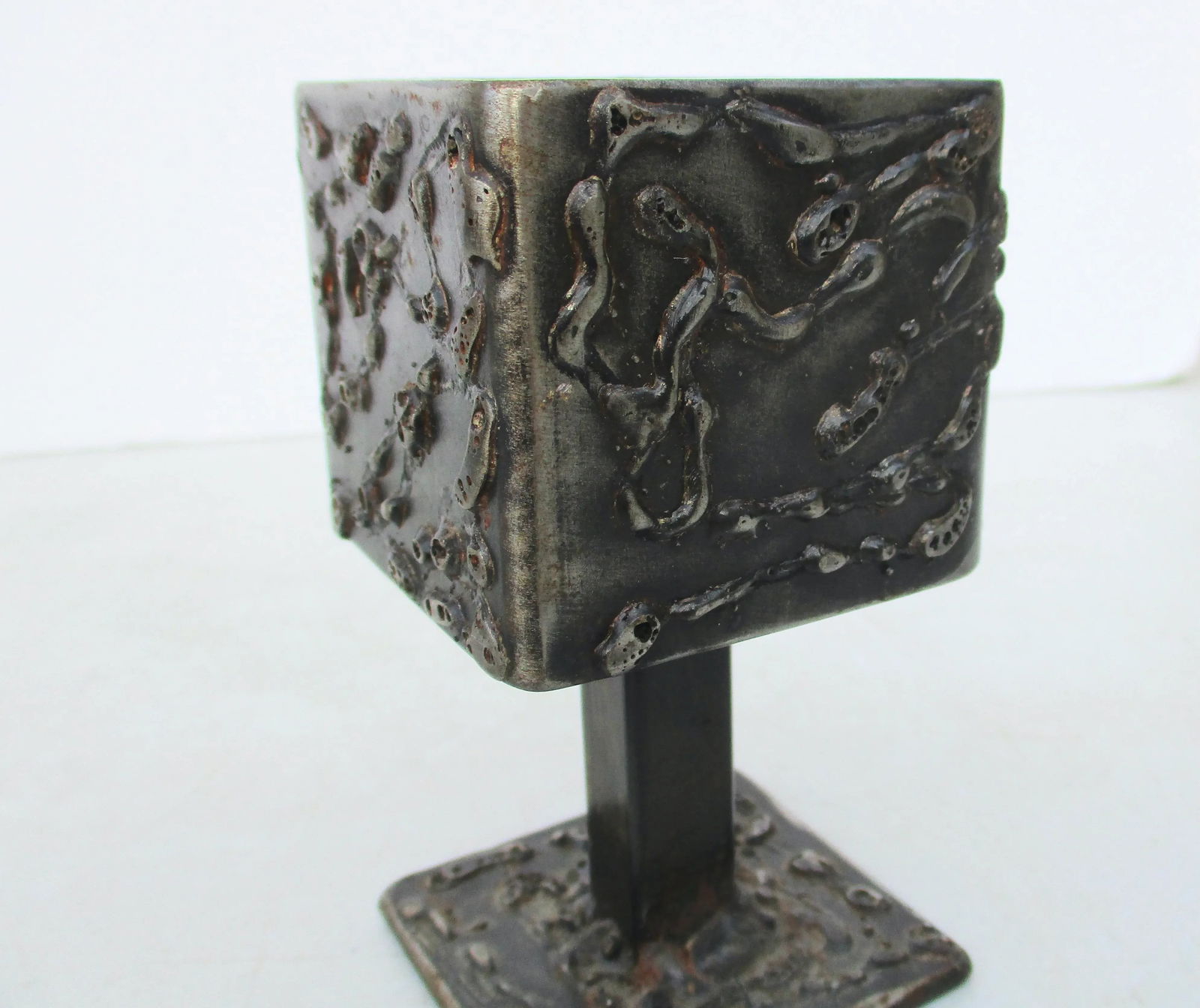 Vintage Art Brut Steel & Glass Vanity Box - 8