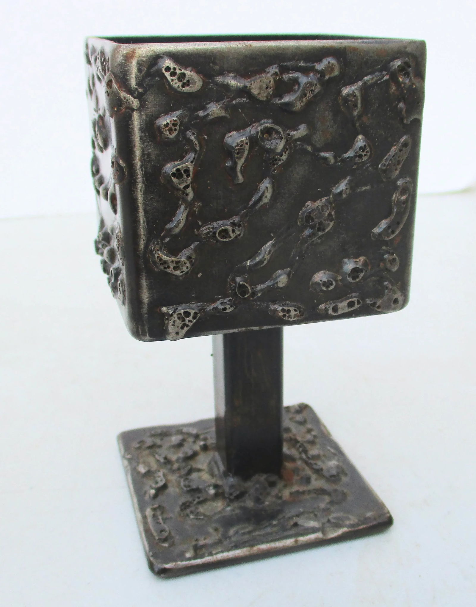 Vintage Art Brut Steel & Glass Vanity Box - 9