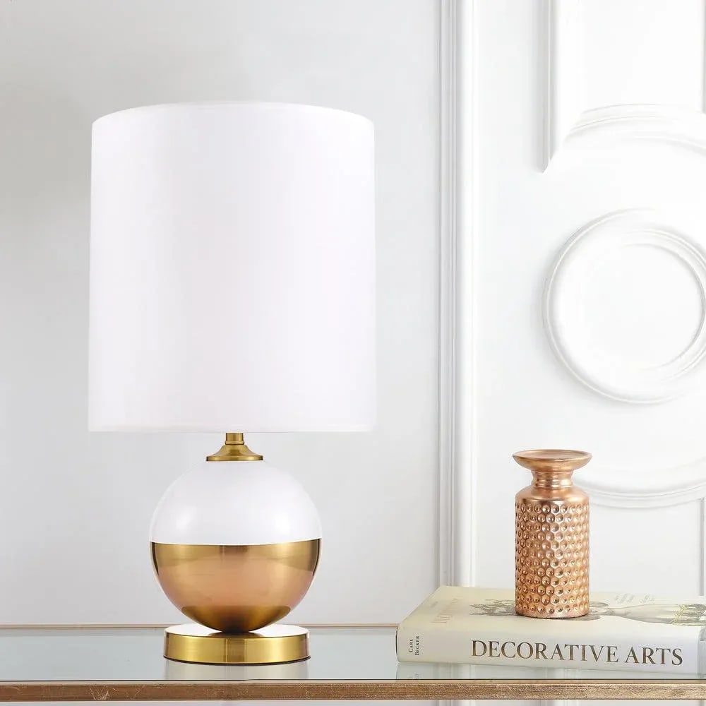 Pasargad Home Senato Brushed Gold Lucite Globe Table Lamp - 6