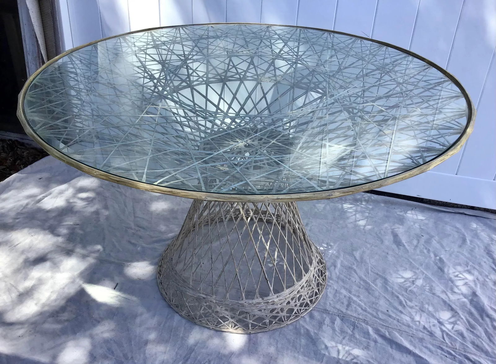 Mid Century Spun Fiberglass Patio Dining Table - 4