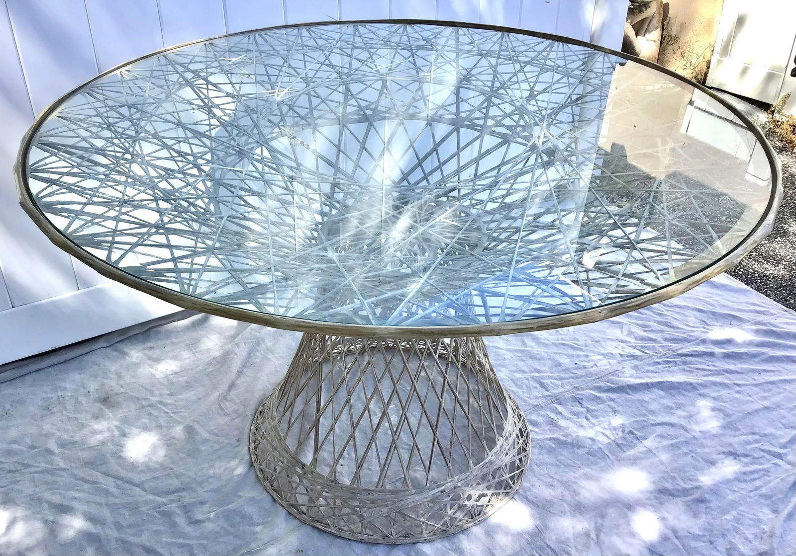 Mid Century Spun Fiberglass Patio Dining Table - 7