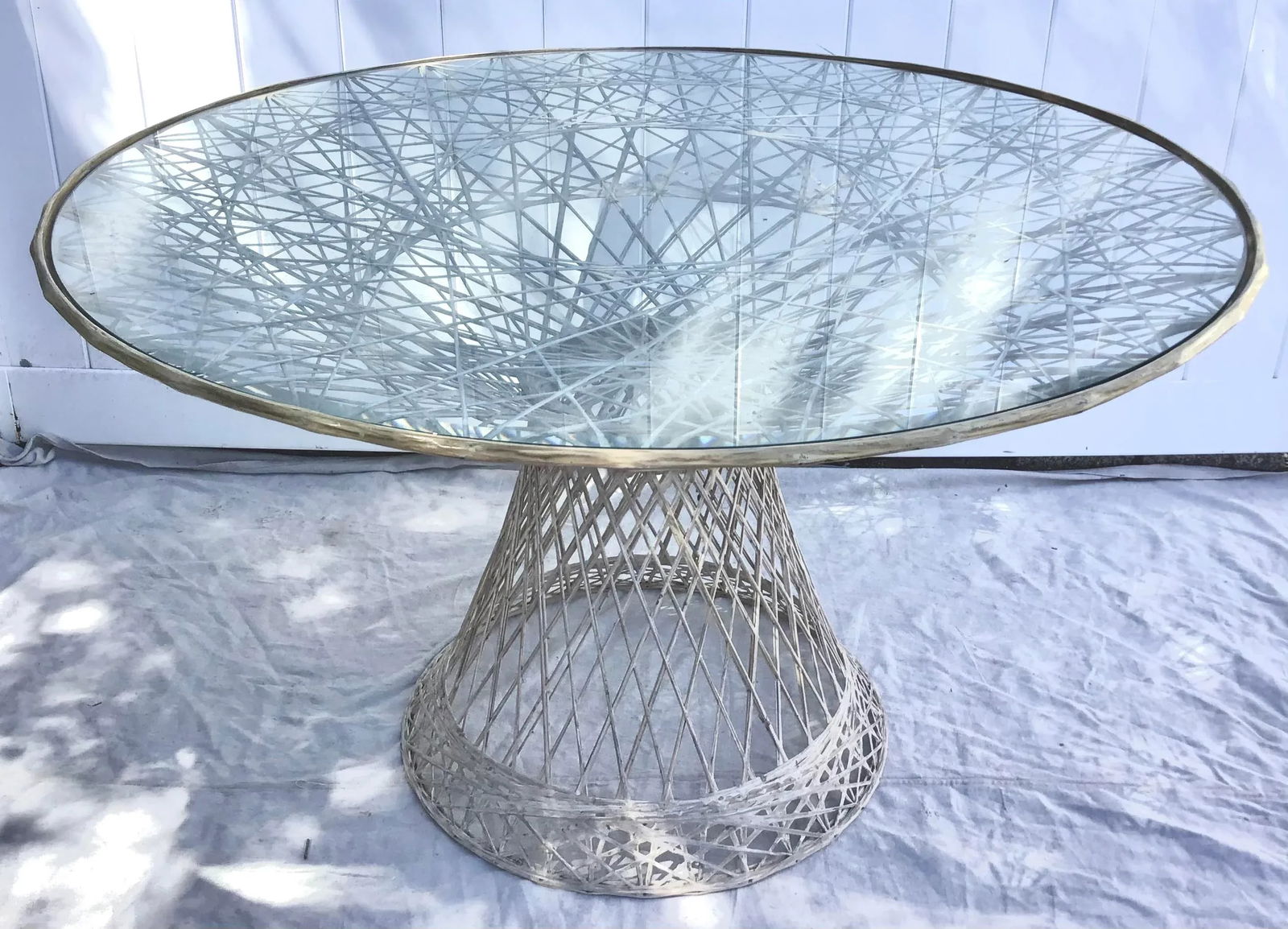 Mid Century Spun Fiberglass Patio Dining Table - 8