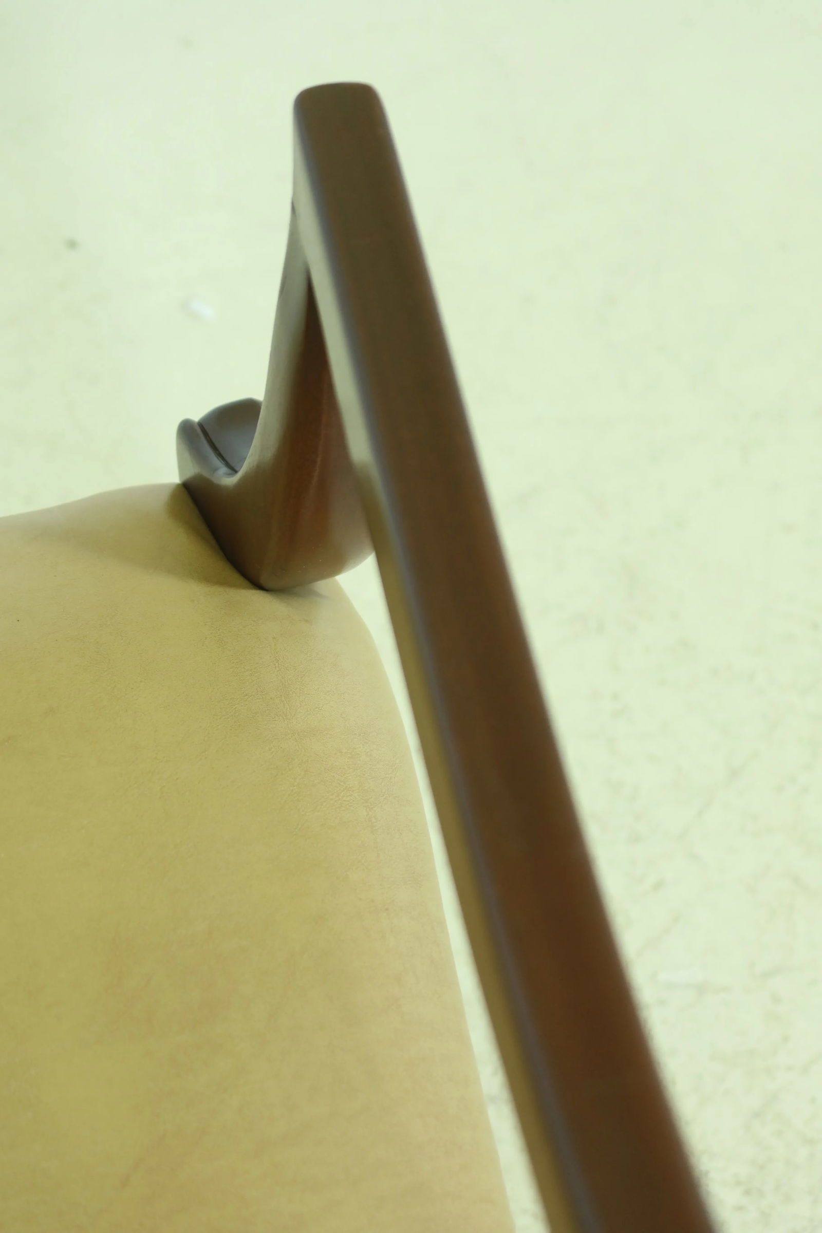 Federal Style Solid Mahogany Leather Open Armchair - 2