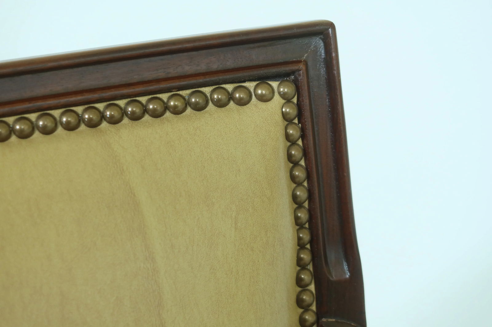 Federal Style Solid Mahogany Leather Open Armchair - 4