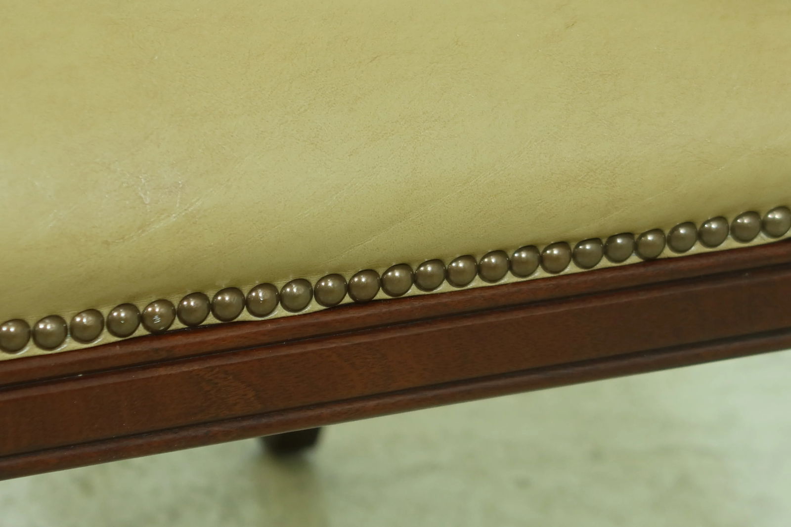 Federal Style Solid Mahogany Leather Open Armchair - 5