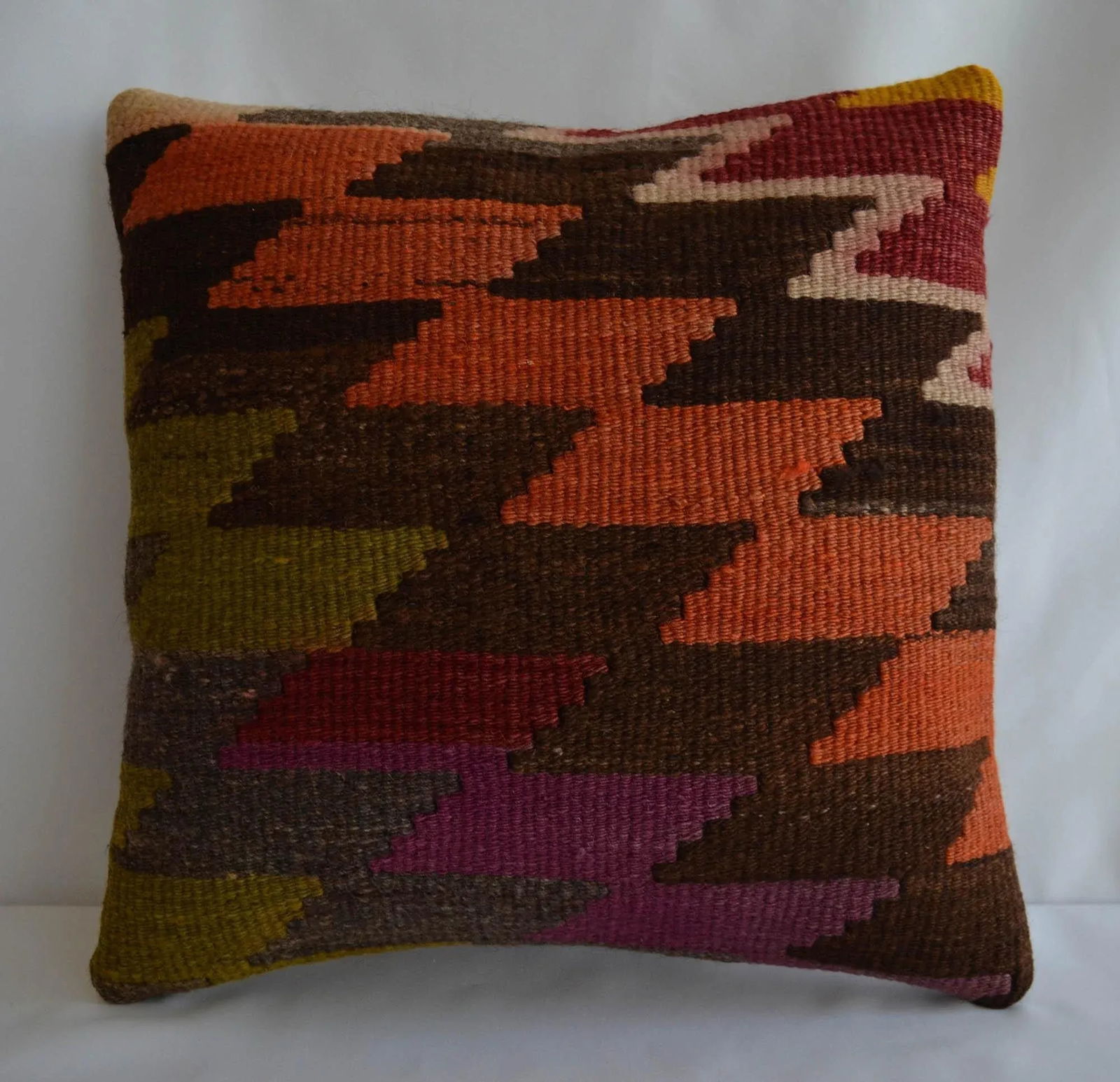 Vintage Handmade Kilim Rug Pillow Cover - 6