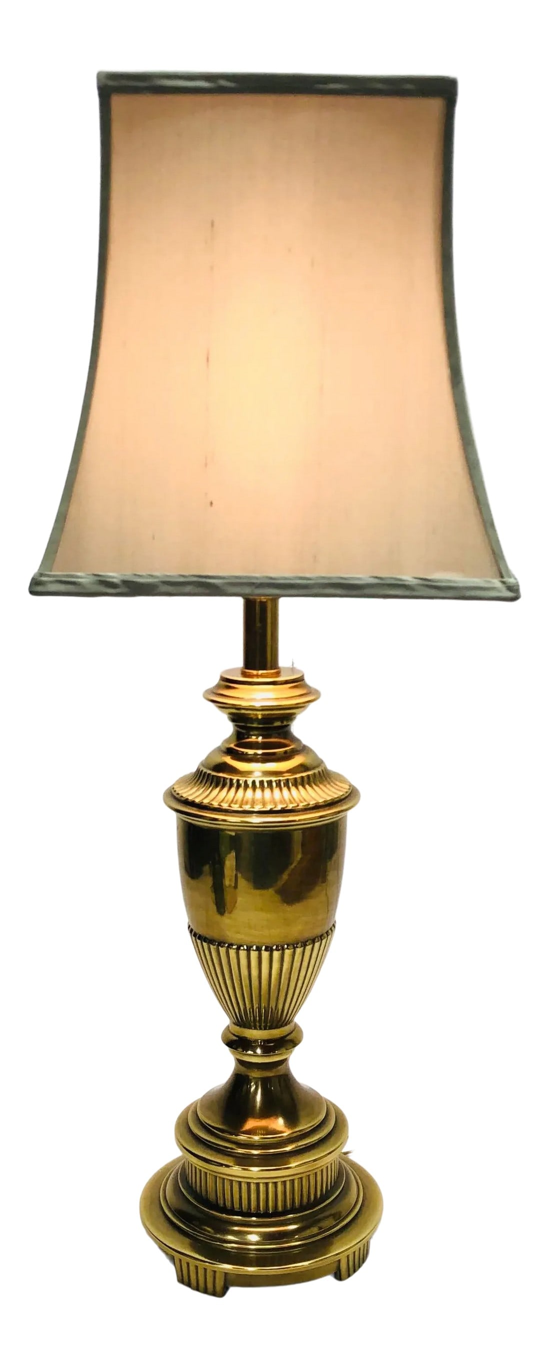 Ethan Allen Brass Table Lamp With Fluted Body (1 of 10)