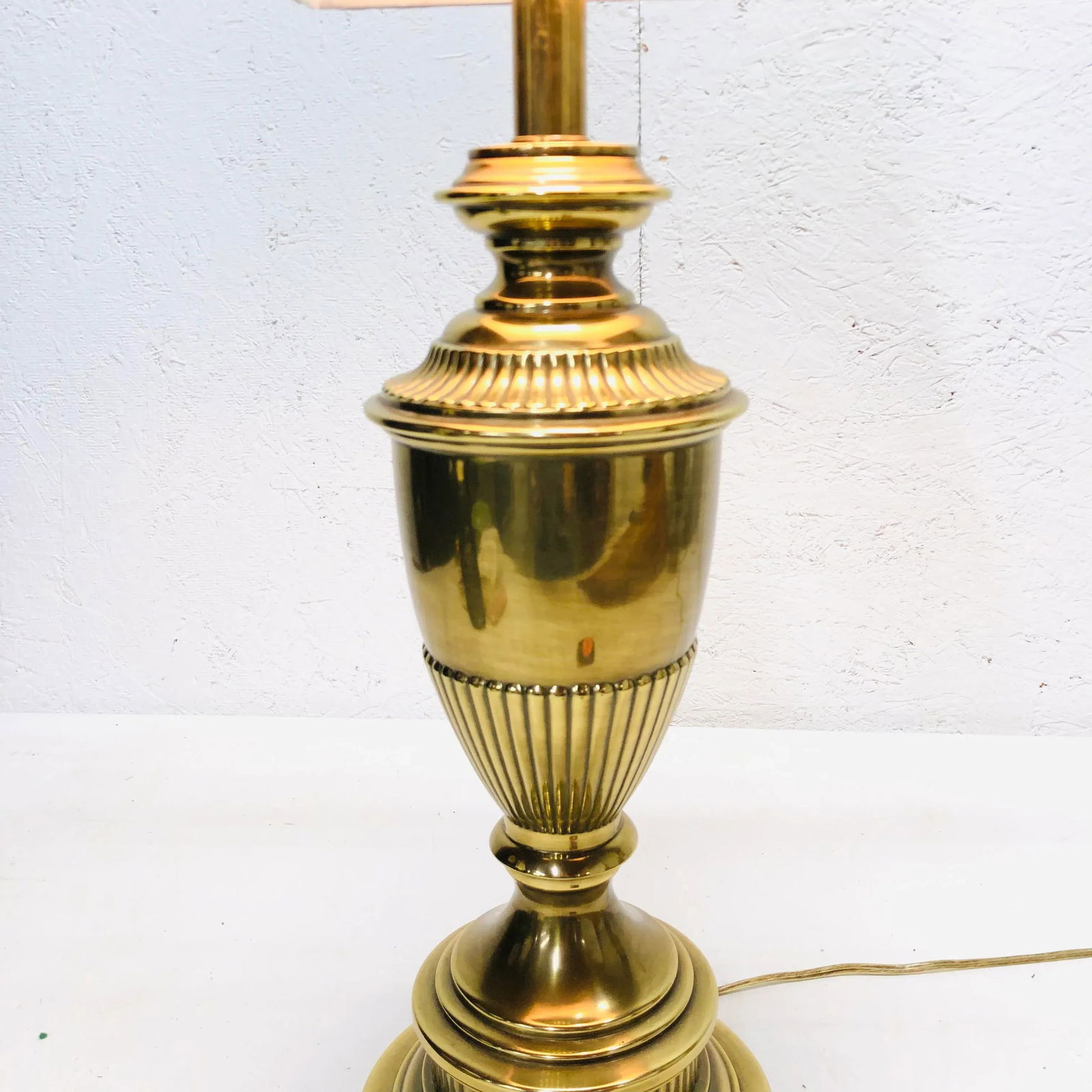 Ethan Allen Brass Table Lamp With Fluted Body - 9