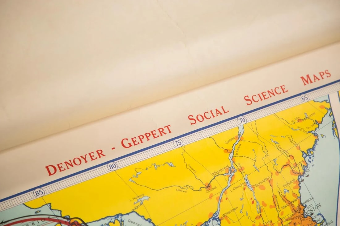 Vintage Colonial Commerce & Industries Map - 4