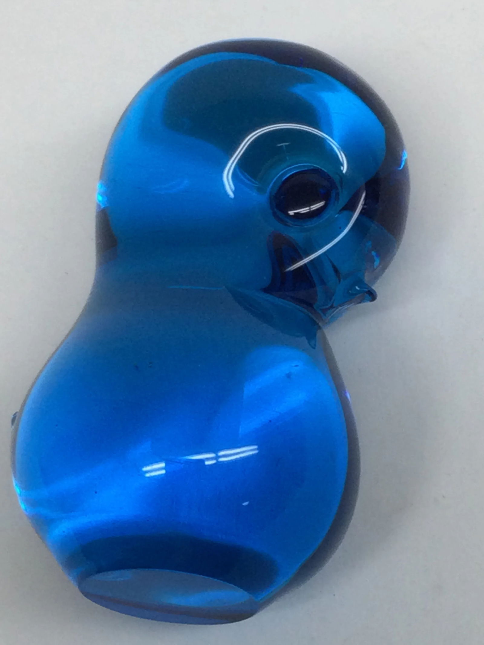 Vintage Cobalt Blue Artisan Glass Bluebird - 11