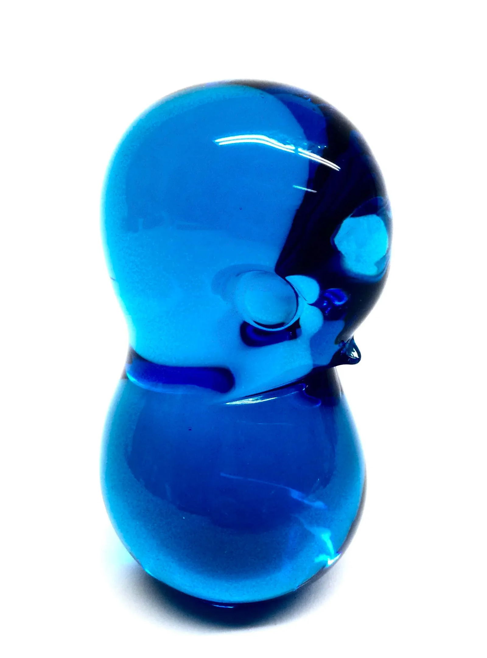 Vintage Cobalt Blue Artisan Glass Bluebird - 12