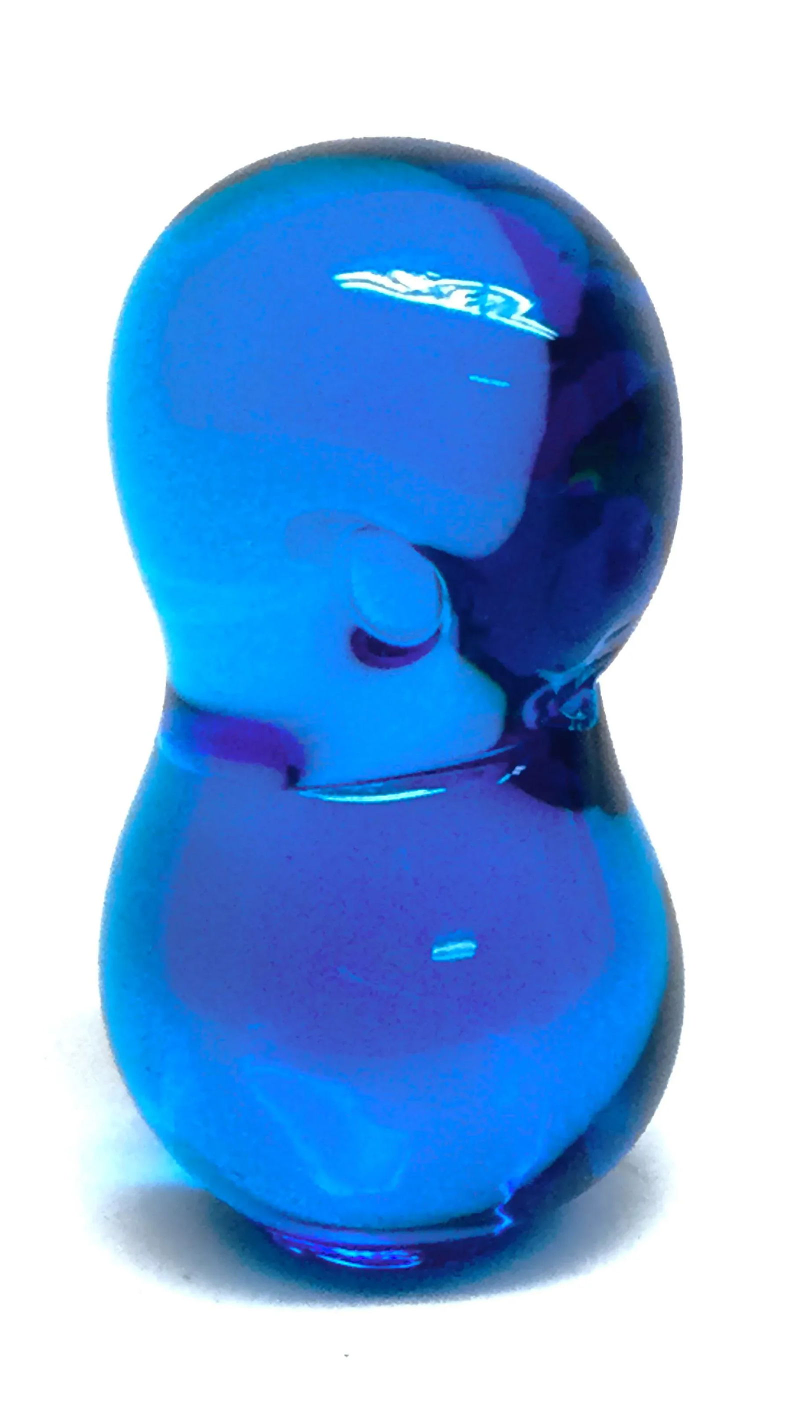 Vintage Cobalt Blue Artisan Glass Bluebird - 3