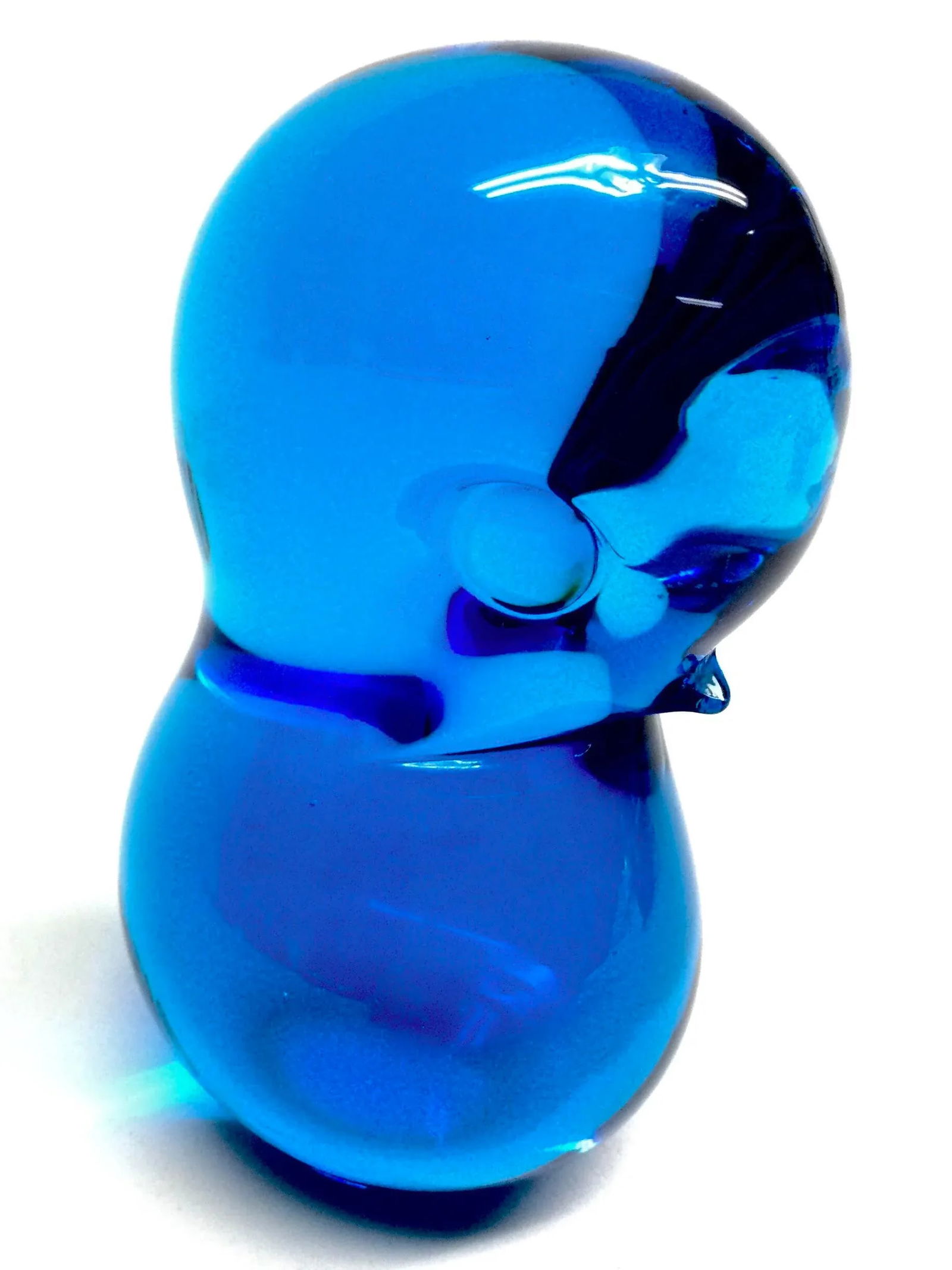 Vintage Cobalt Blue Artisan Glass Bluebird - 4