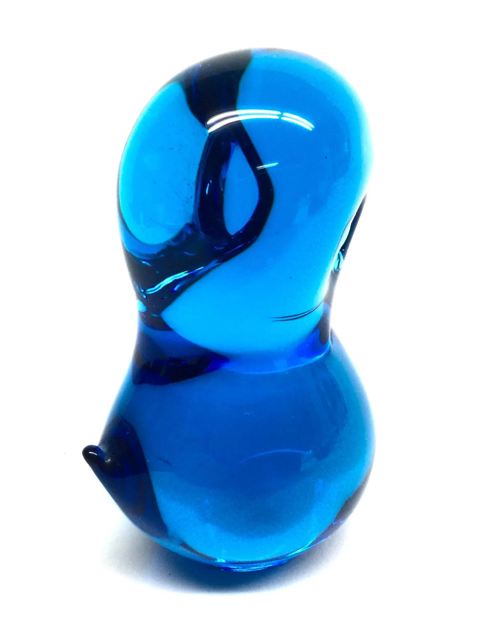 Vintage Cobalt Blue Artisan Glass Bluebird - 7