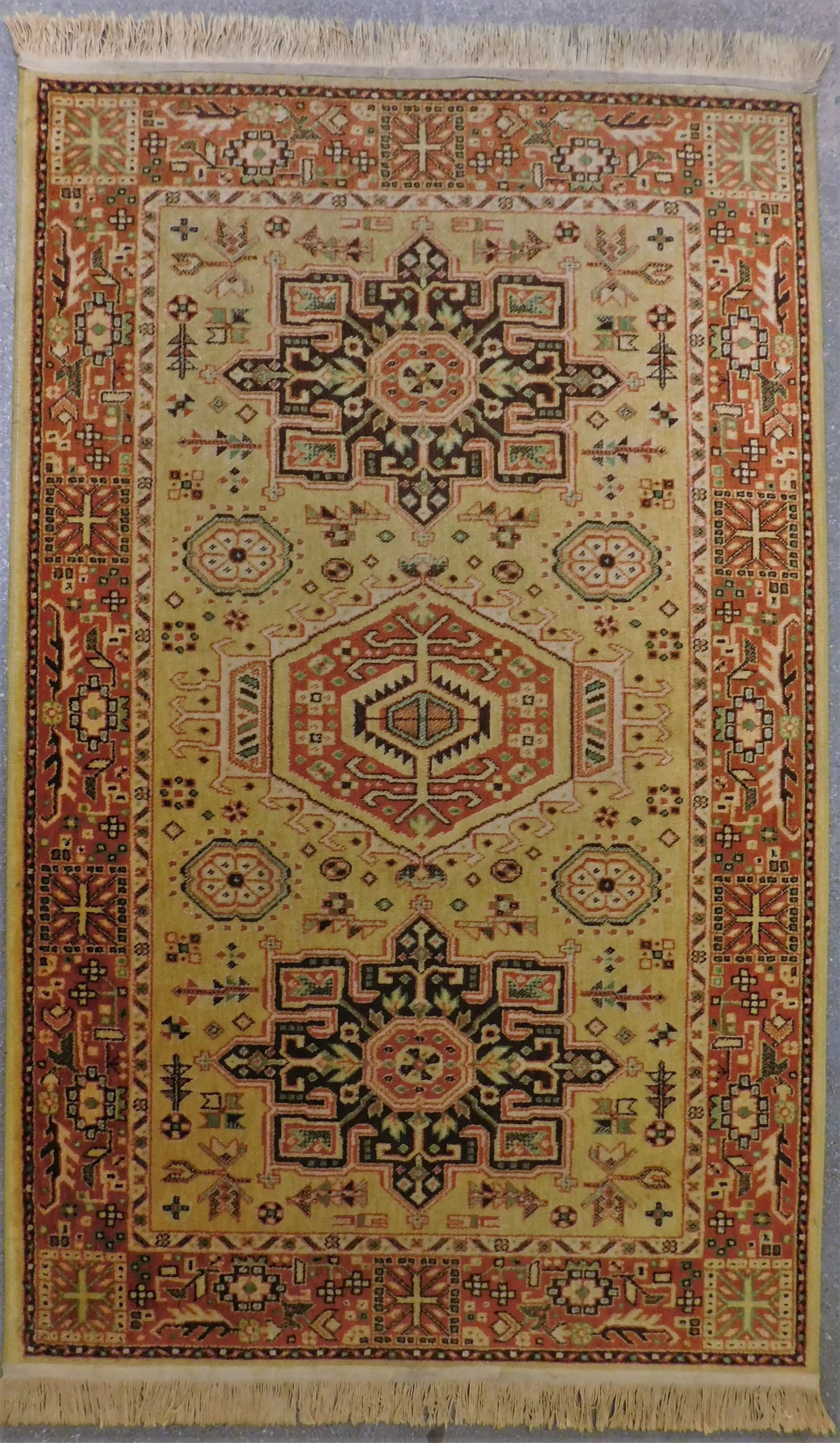 1990s Vintage Geometric Style Rug. 3'3"x 5'2" - 13
