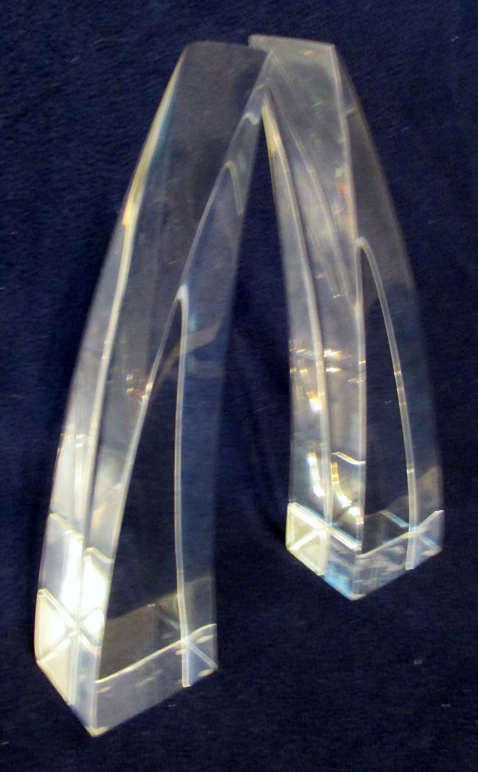 1950s Mid-Century Modern Lucite Tusk Sculptures - a Pair - 3