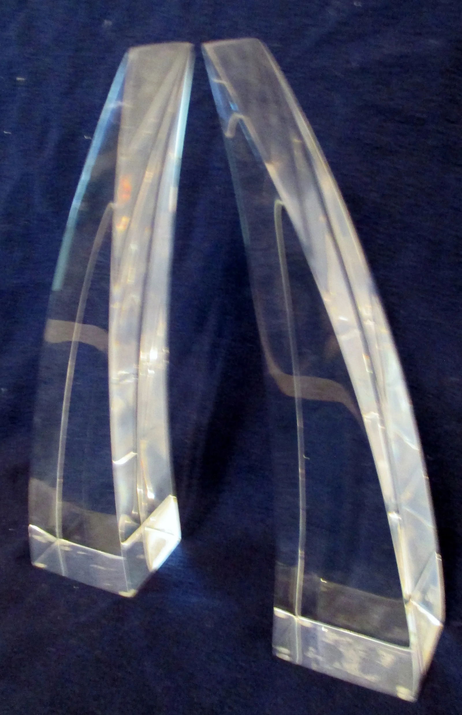 1950s Mid-Century Modern Lucite Tusk Sculptures - a Pair - 4
