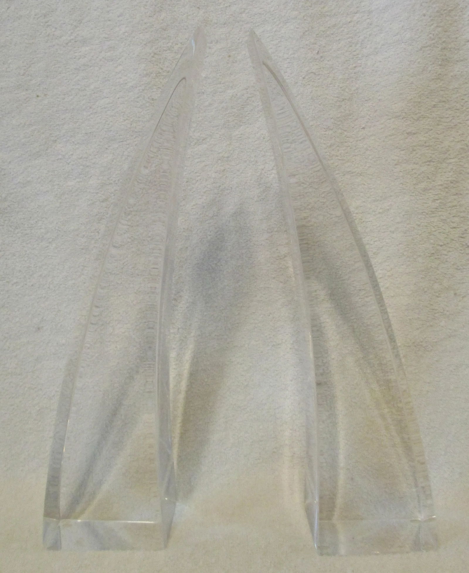 1950s Mid-Century Modern Lucite Tusk Sculptures - a Pair - 7