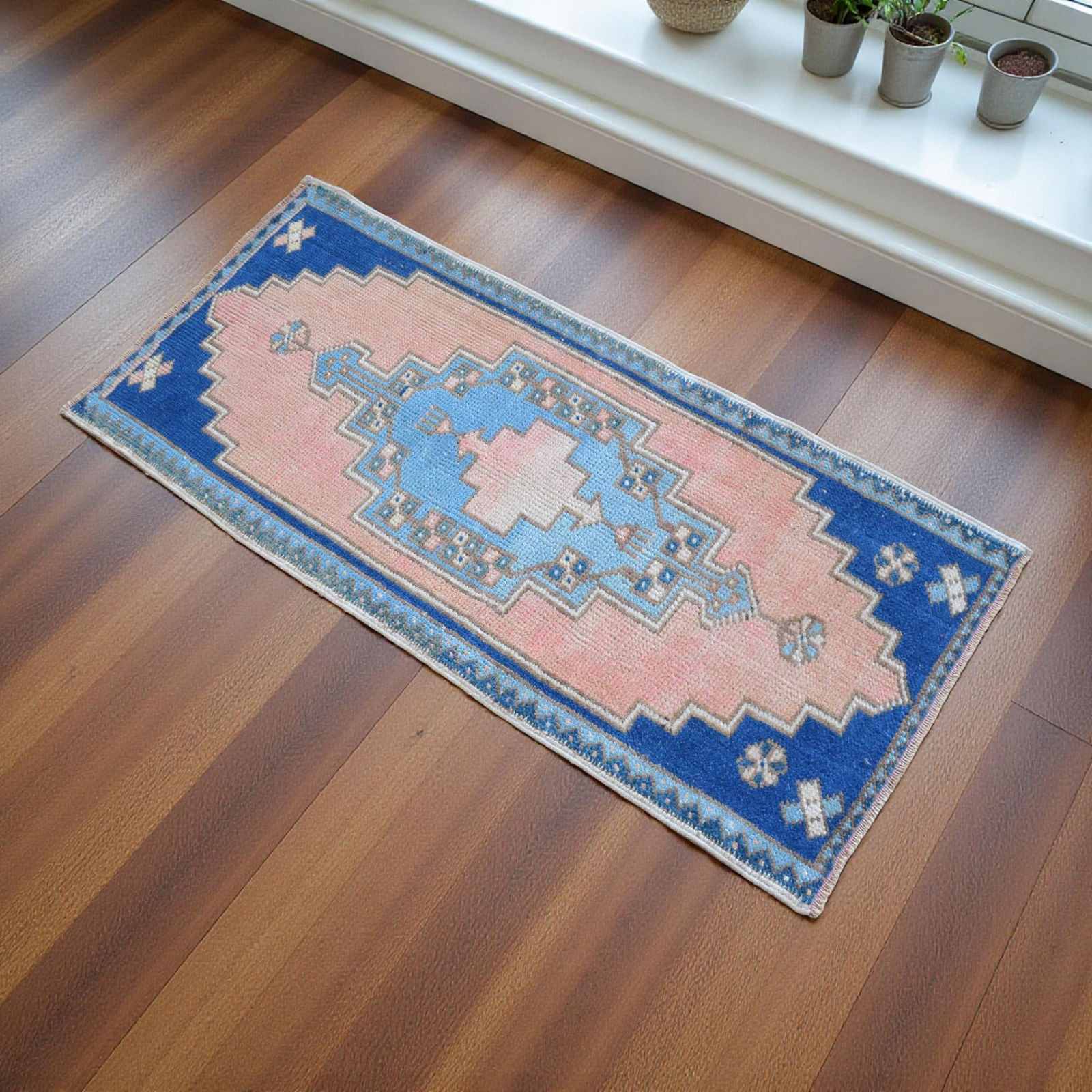 1970s Vintage Hand Knotted Turkish Rug Decorative Accent for Small Spaces- 1"²11"³ Ã - 4