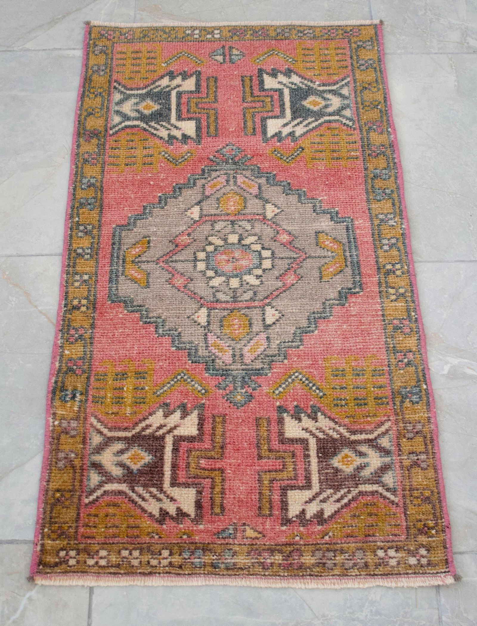 1970s Hand Knotted Turkish Rug 1'7" X 2'11" - 3
