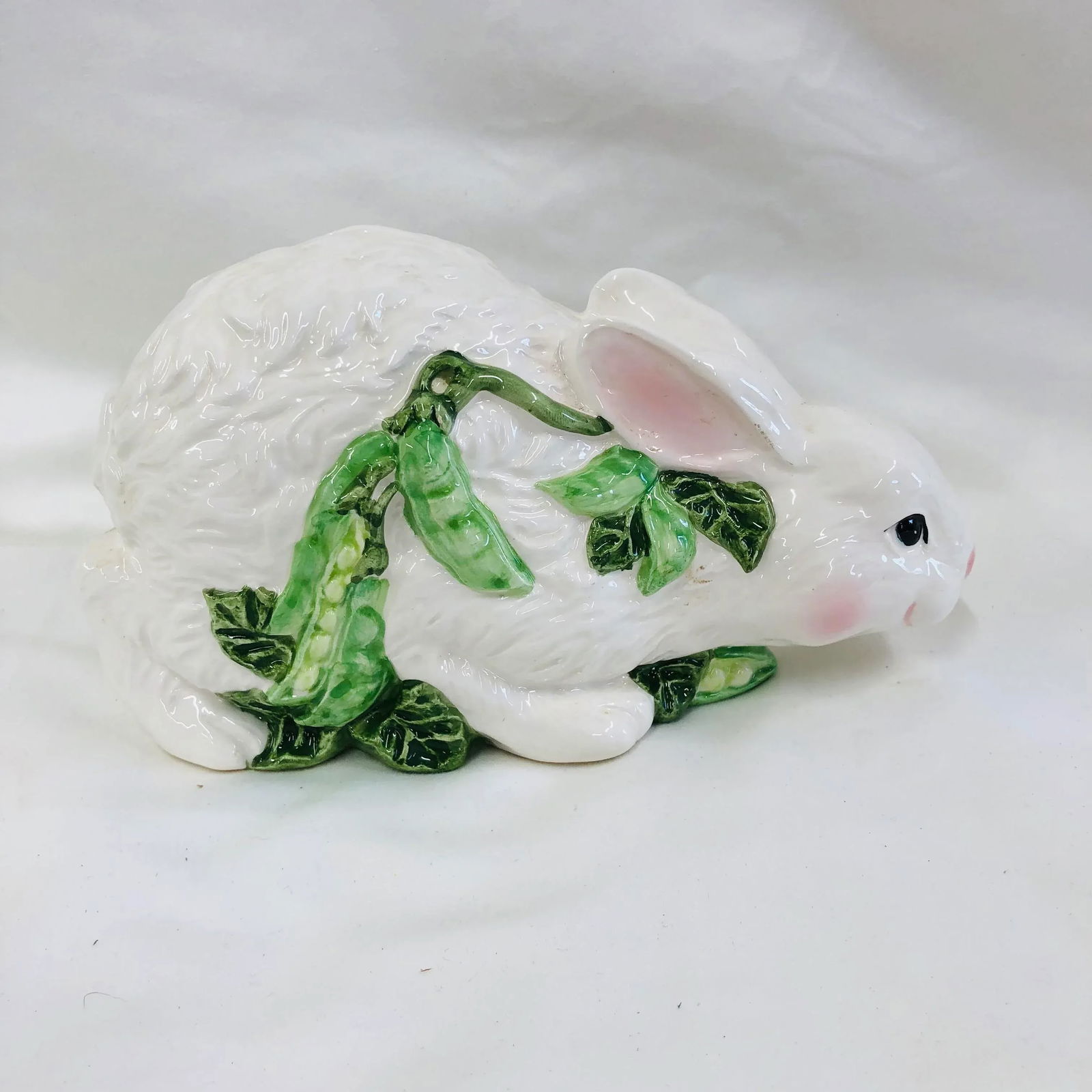 1980s Ceramic Rabbit Figurine Adorned With Ivy - 8