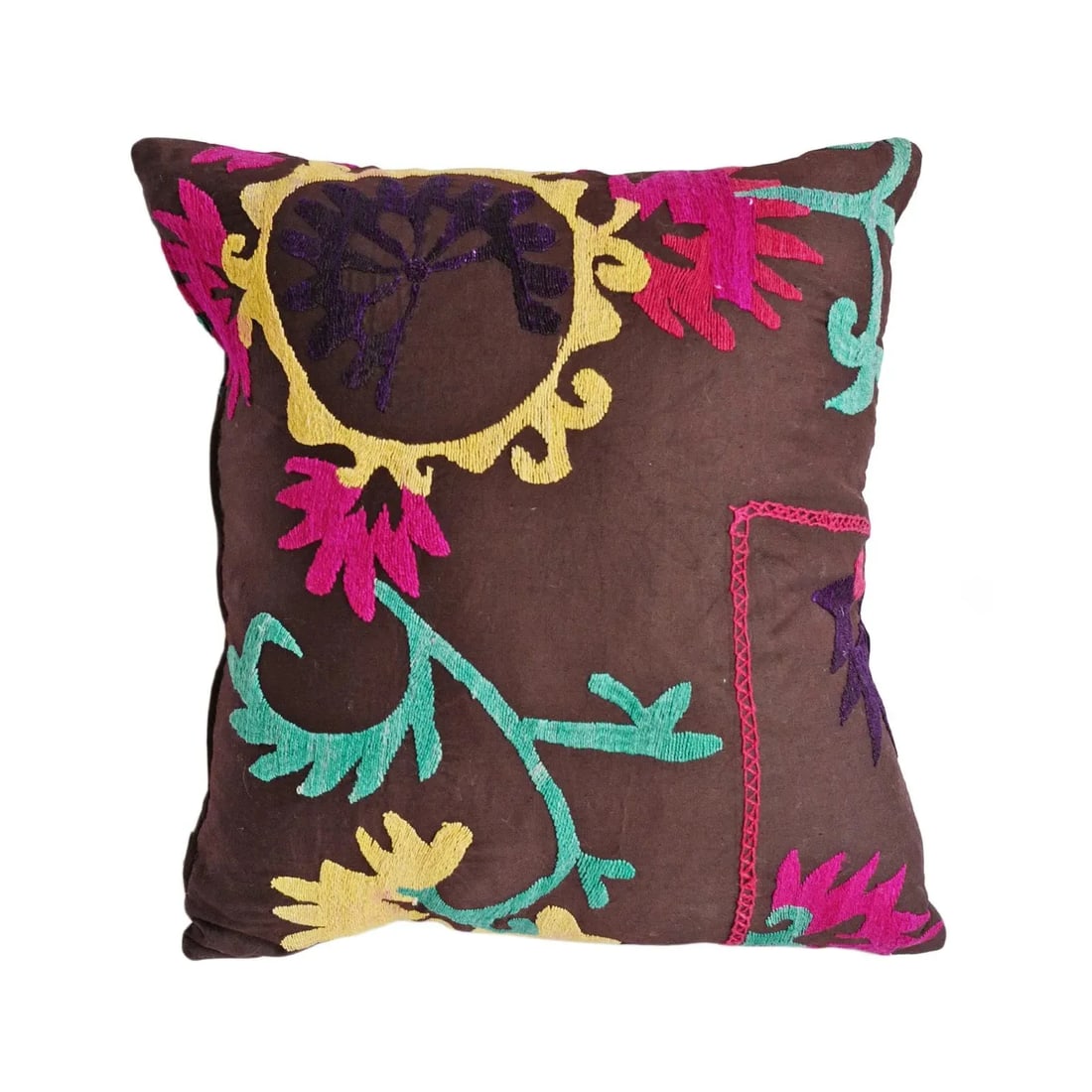 Boho Chic Suzani Embroidered Pillow - 3