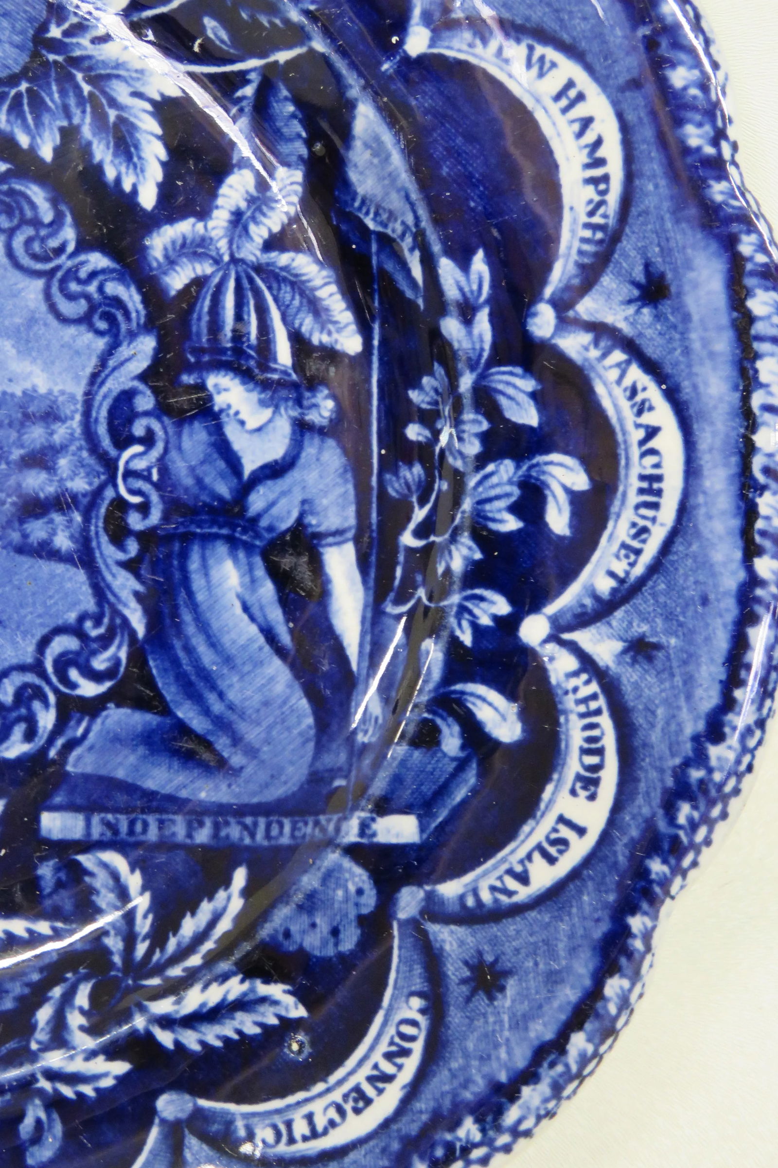 Historical Blue Staffordshire States Pattern Plate - 11