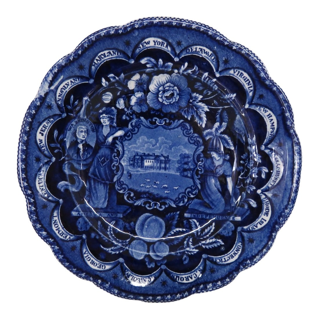Historical Blue Staffordshire States Pattern Plate (1 of 13)